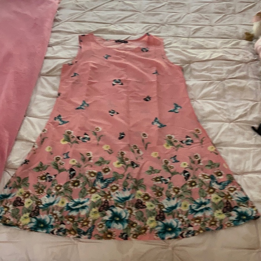 Small Pink floral A line dress. Brand new